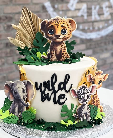 Wild One Jungle Themed 1st Birthday Cake