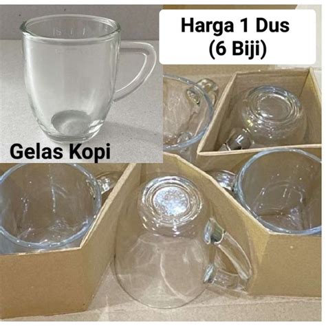 jual gelas kopi kaca gelas kopi gagang bawahnya kecil harga  dus