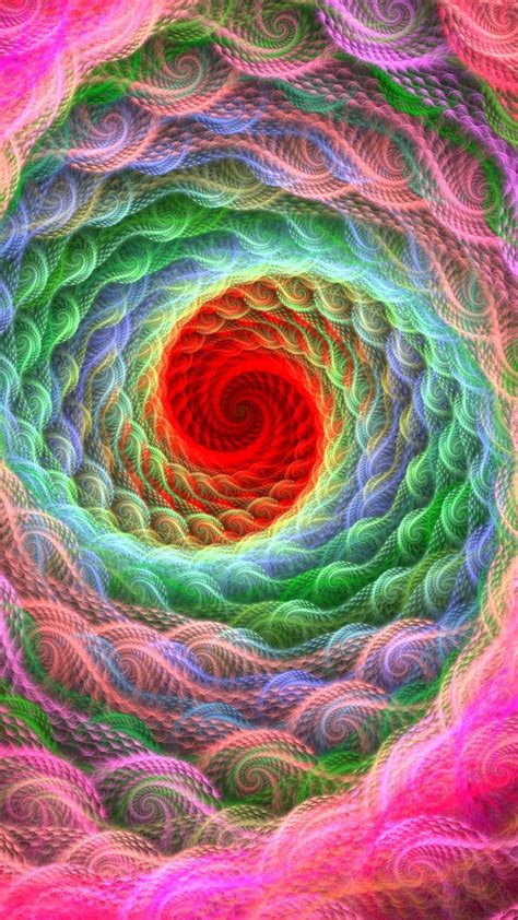 1440x2560 Spiral pattern, bright, colorful wallpaper | Fractal art ...