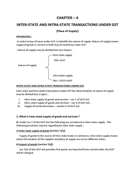 Interstate And Intrastate Transactions Under Gst Pdf Value Added