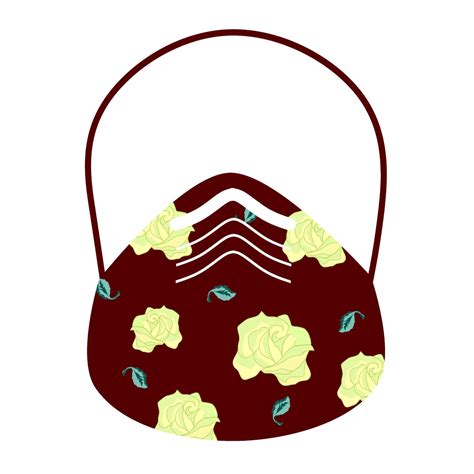 Beautiful woman mask with flower motive design. Safety breathing mask