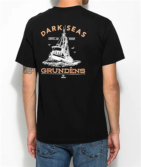 Dark Seas X Grundens Tuna Tower Black T Shirt Zumiez