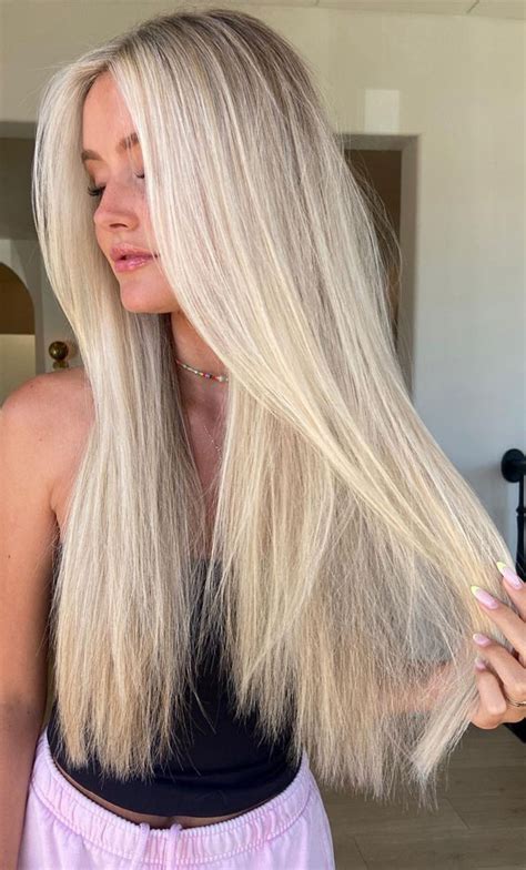 Trendy Blonde Hair Colour Ideas Ashy Root Pale Blonde