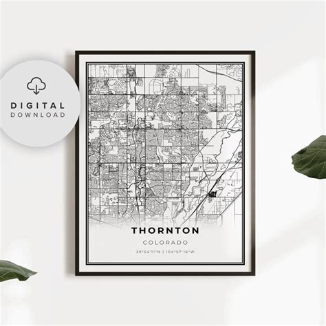 Thornton Map Print Colorado CO USA Map Art Poster Printable | Etsy