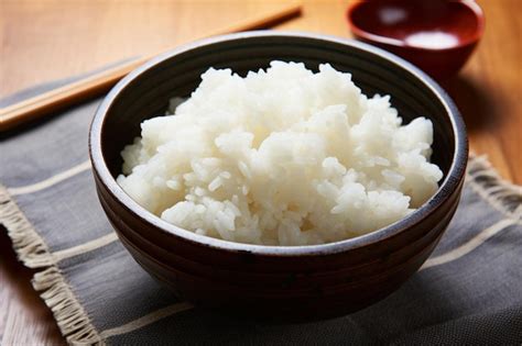 Japanese Short Grain Rice In A Bowl Premium Ai Generated Image
