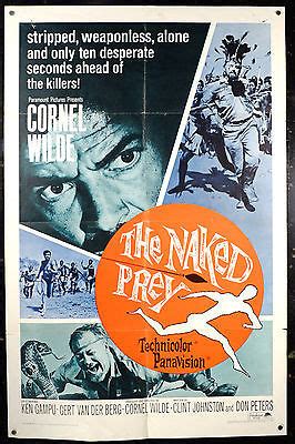 Vintage The Naked Prey Cornell Wilde Action Adventure Sh Movie Poster