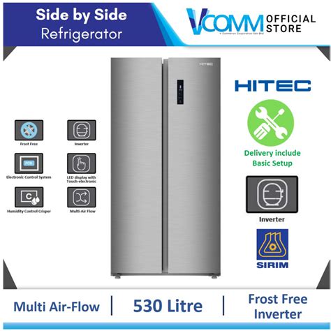 Hitec Side By Side Frost Free Fridge Door L Htr F Bs Shopee