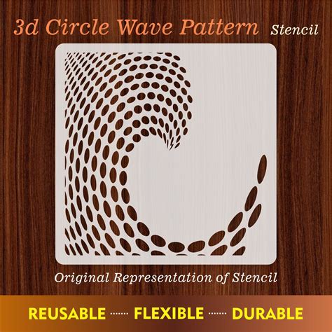 3d Circule Wave Pattern Flower Reusable Stencil For Canvas And Wall Pa