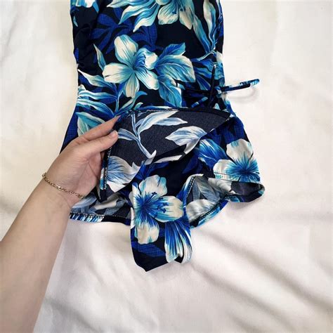 Y K Floral One Piece Bikini Hibiscus Floral Bikini Depop