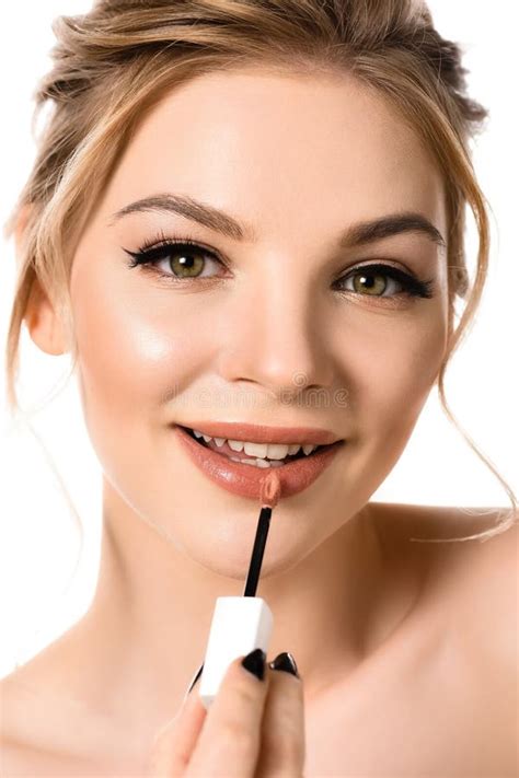 Smiling Naked Beautiful Blonde Woman With Stock Image Image Of Smiling Beautiful