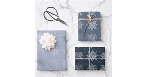 Elegant Silver Christmas Snowflake Pattern Wrapping Paper Sheets Zazzle