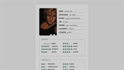 Cparrisart Character Sheet Adapted