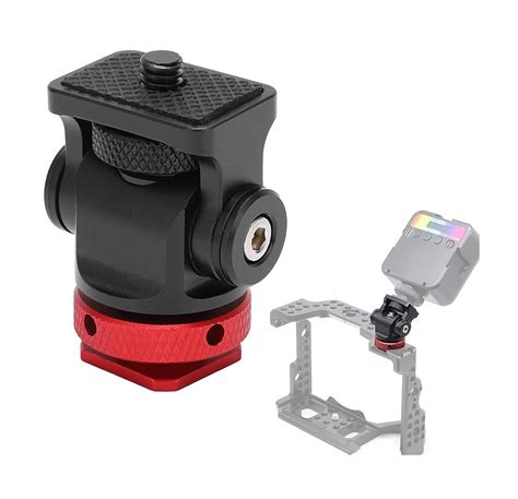 Hot Shoe Mount Adapter Multi Angles Adjustment Rotary Mini Ball Head Inch Screw Camera