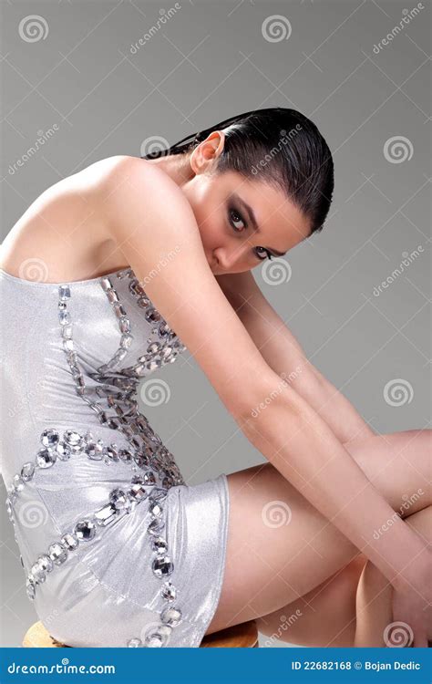 Attractive Brunette Girl Sitting Stock Photo Image Of Girl Beautiful