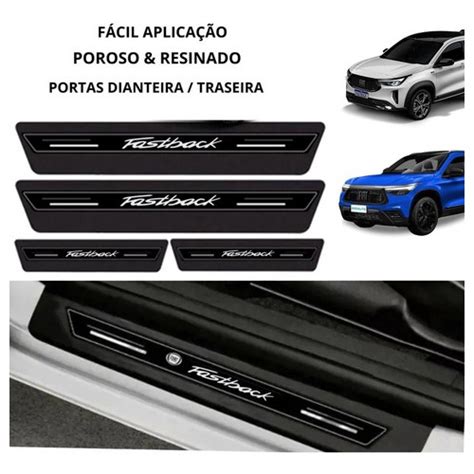 Kit Soleira Protetor Porta Preto Pe As Fiat Fastback Submarino