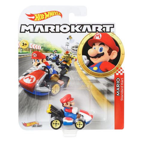 Hot Wheels Mario Kart Mario Vehículo de juguete para niños de años en adelante