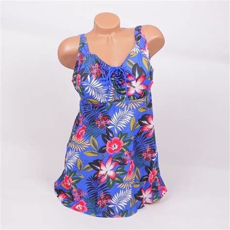 Сини макси танкини с екзотични цветя - чашка E/F