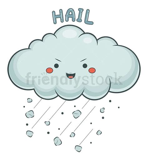 Weather Emoji Hail Cartoon Vector Clipart - FriendlyStock