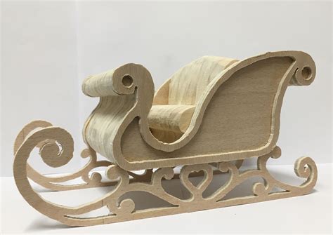 Hand Crafted Santa Sleigh for Christmas Wood Crafts