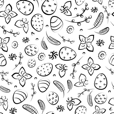 Easter Eggs Flowers And Pussy Willow Arranged In A Linear Pattern