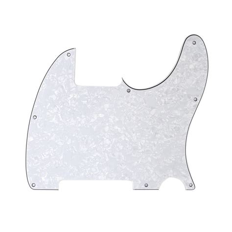 Brio Vintage Esquire Hole Tele Pickguard Rh Ply Pearloid White