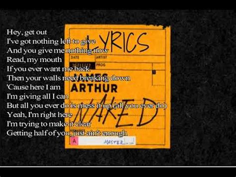 James Arthur Naked Lyrics YouTube