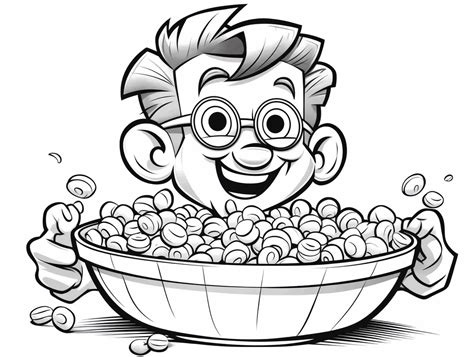 Cereal Bowl Coloring For Adults Coloring Page
