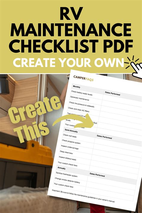 RV Maintenance Checklist PDF (Create Your Own)