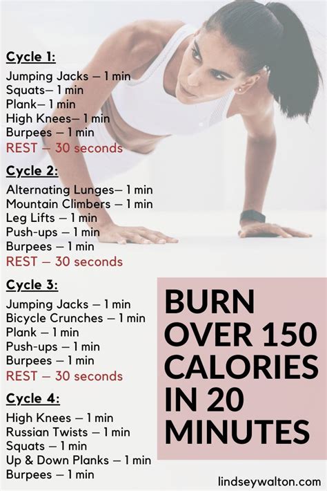 Burn 150 Calories In 20 Minutes With Hiit Lindsey Walton Hiit