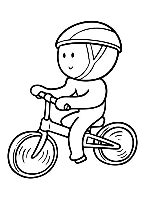 Boy Riding Bicycle Coloring Page Free Printable Coloring Pages