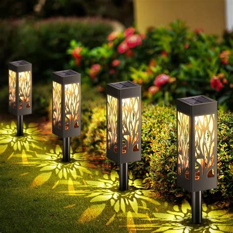 Bucasa Solar Pathway Lights Outdoor 8 Pack, Upgraded Solar Panel ...