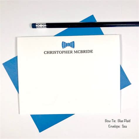 Personalized Stationery For Boys Bow Tie Stationery Boys Etsy