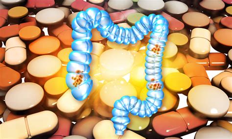 colon  stool constipation feces  pills background stock photo