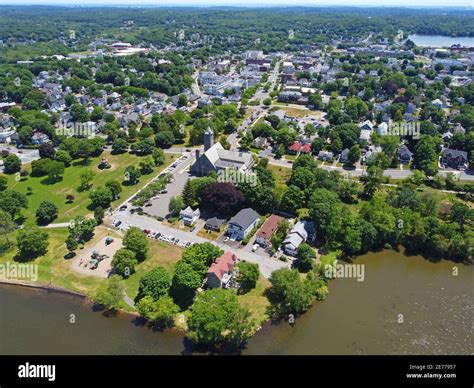 Wakefield Historic Town Center Aerial View On Main Street In Wakefield