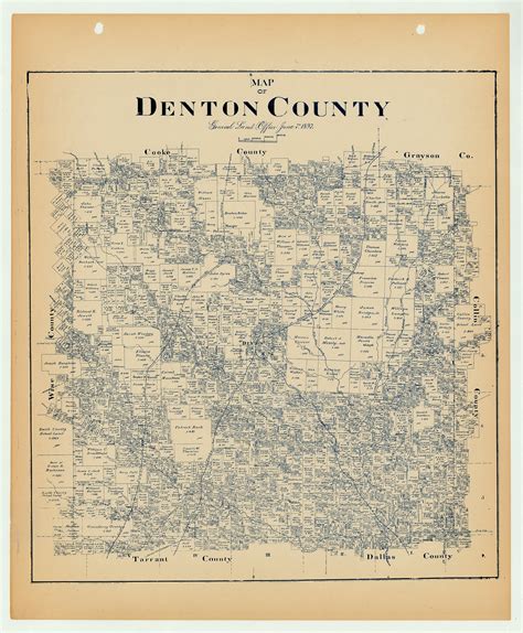 Denton County - Texas General Land Office Map ca. 1925 – The