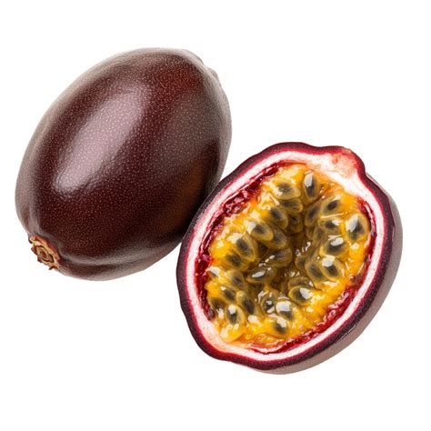 top view  isolated passion fruit seeds   transparent background