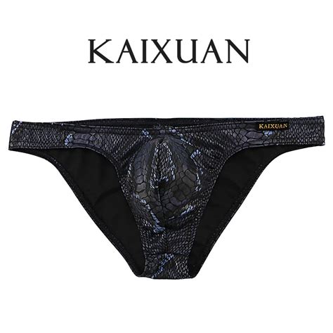 Mens Underwear Snake Pattern Letter Briefs Men Fashion Short Pocket Lingerie Sexy Low Waist U
