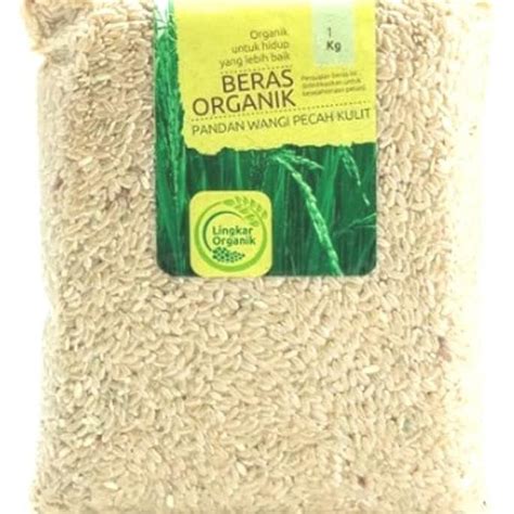 Jual Lingkar Organik Beras Pandan Wangi Pecah Kulit 1 KG Brown Rice