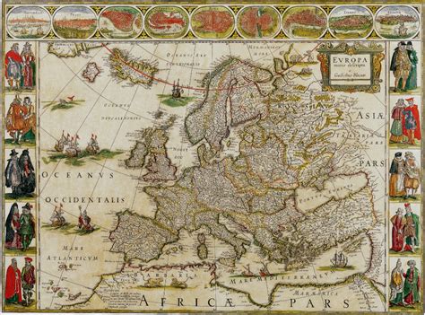Vintage Map of Europe 1650