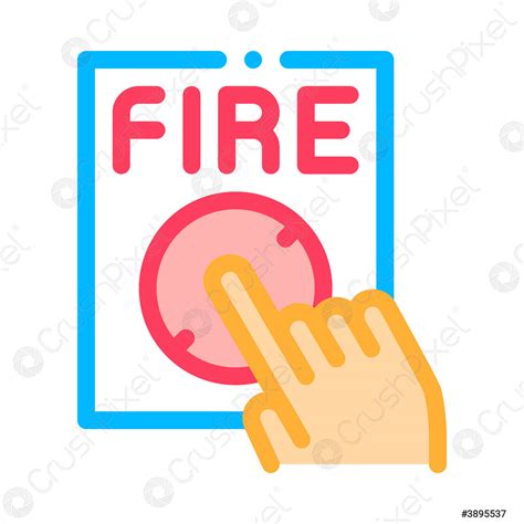 Hand Push Fire Button Icon Outline Illustration - stock vector 3895537 ...