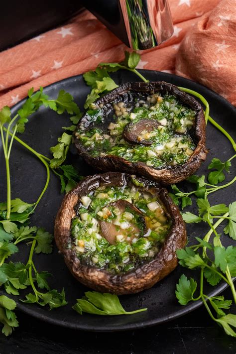 Air Fryer Mushrooms Garlic Portobello Inside Wales