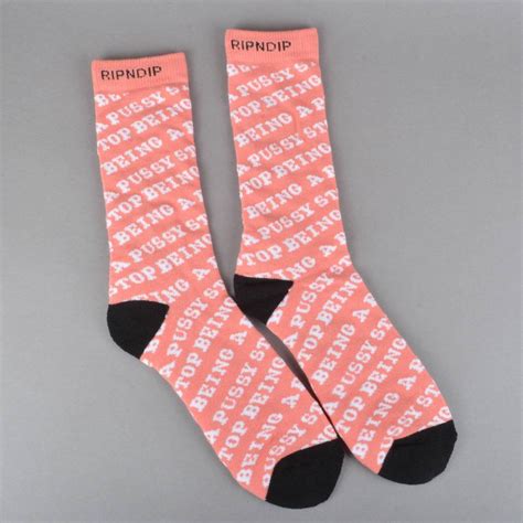Rip N Dip Stop Being A Pussy Socks Pink ACCESSORIES From Native