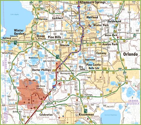 orlando area road map ontheworldmapcom