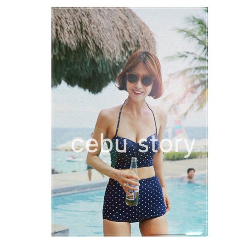 Blue Lagoon Polka Dot High Waist Bikini YesStyle