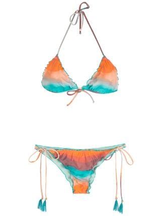 Brigitte Degrade Triangle Bikini Set Orange FARFETCH