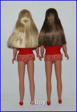 Vintage Sample Prototype Skipper Dolls Blonde And Brunette Large Japan On Foot Vintage Japan Doll