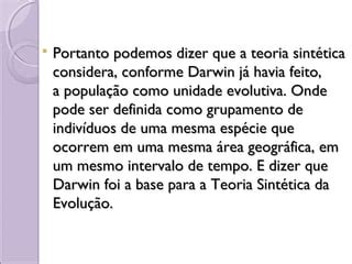 Teoria Sintetica da Evolução 3A | PPT