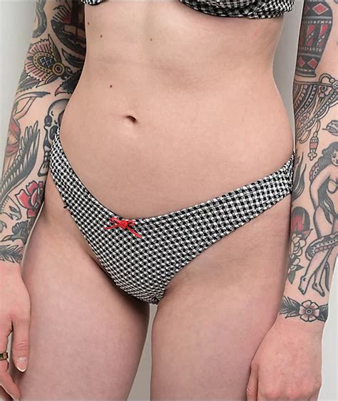 Damsel Rosie Black White Gingham High Leg Bikini Bottom Zumiez