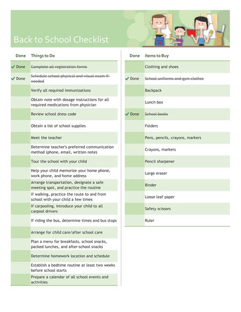 Pdf Of Back To School Checklistpdf Wps Free Templates