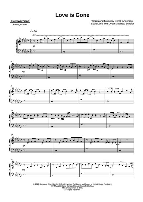 Slander Love Is Gone Ft Dylan Matthew Easy Claiverts Piano X